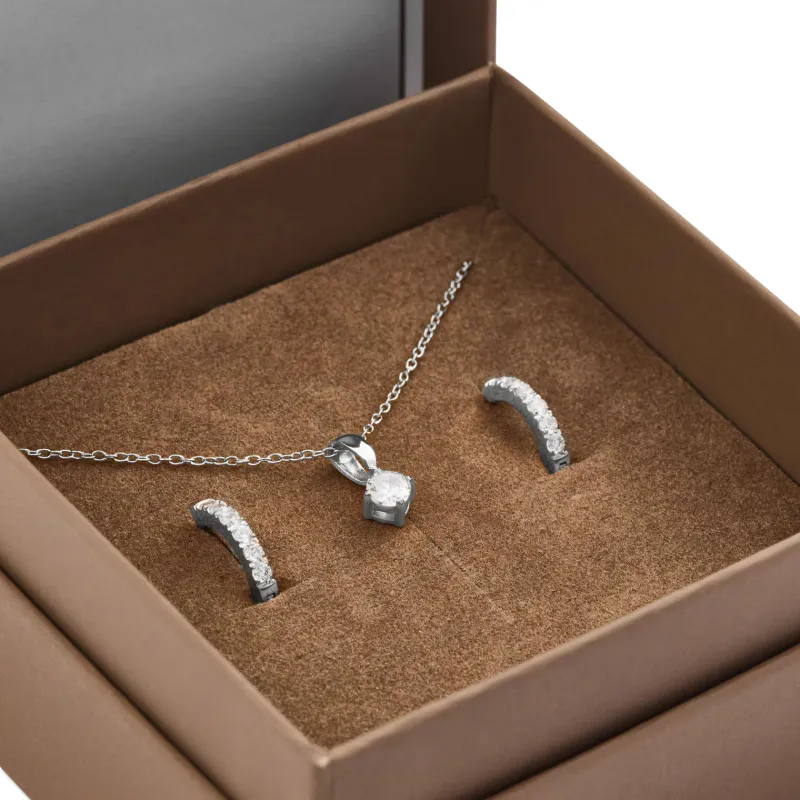 Mockberg Shiny Jolie Silver Combo Sett / Øreringer + kjede