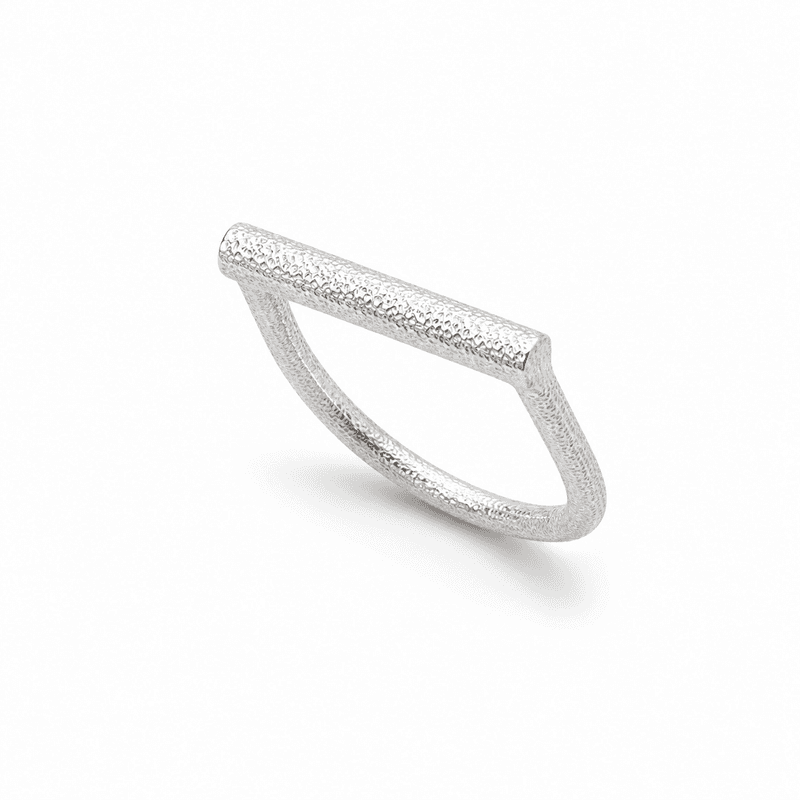 'MIU' ring i rhodinert sølv, str.56