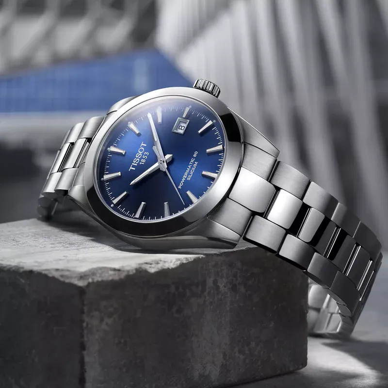 Tissot Gentleman Ø40mm,  Blå, Powermatic 80, Silicium