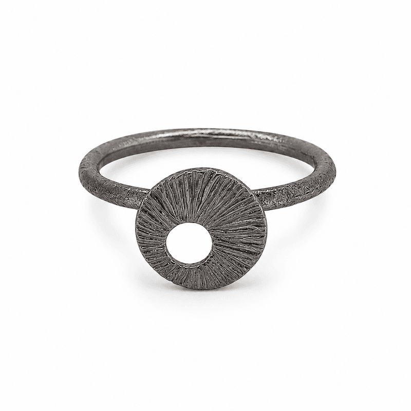 'Dreamcatcher' mini, ring oksidert sølv str.58