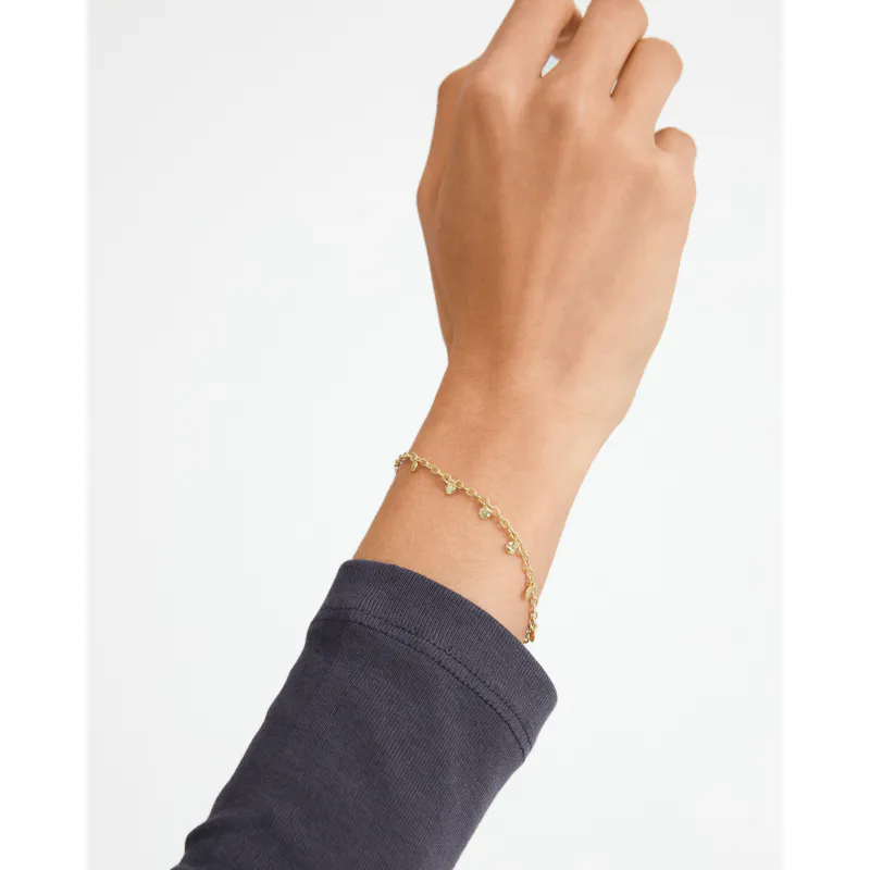 PILGRIM PANNA armbånd gullbelagt, 16cm+ 3cm kjedeforlenger