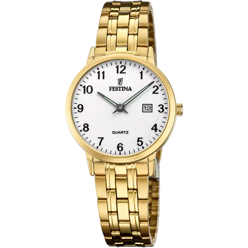 Festina Ø31mm 50m' Hvit/Gulltonet stål  