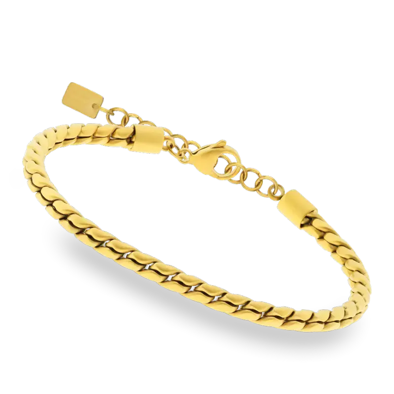 Rochet armbånd- Forgylt stål- 21cm+5cm- regulerbart