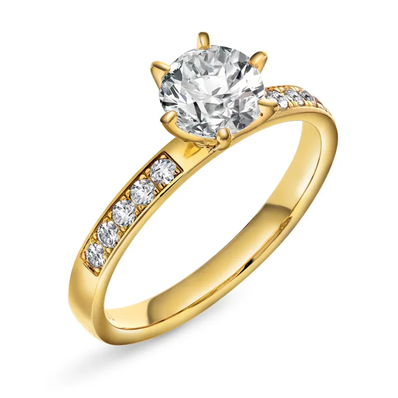 Ring THE CROWN 585 gull med LAB grown diamanter 1,20ct VS1
