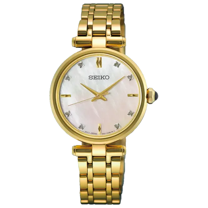 Hovedbilde Seiko Ø29mm- med 8 diamanter 50m' Gullfarget / ...