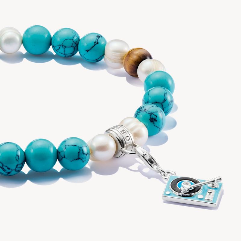 THOMAS SABO 19 cm, armbånd for charms, sølv med fargerike steiner