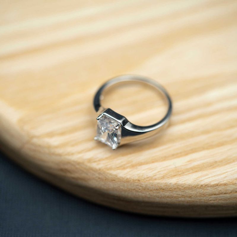 Riga ring i sølv med zirkonia- Str.54