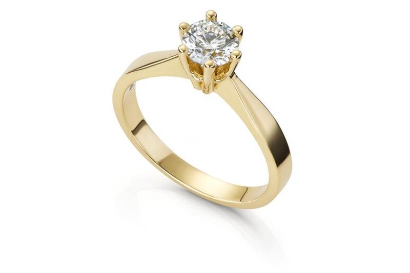 Ring MARGRETE 585 gull med LAB grown diamant 0,50ct VS1