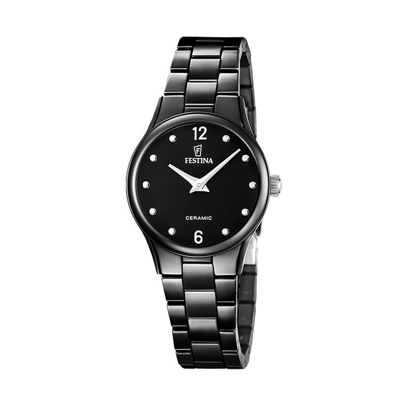 Festina, ceramic, sort - 3 ATM, Ø30,5mm