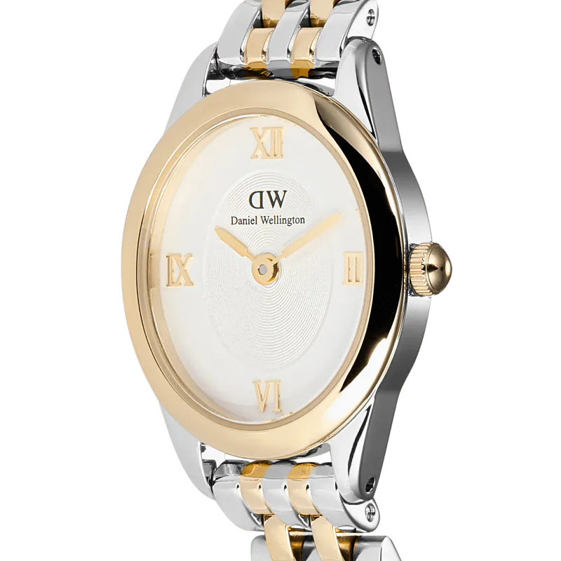 DW Ophelia Oval Mini Tofarget Stål / Hvit 25,5 x 22mm