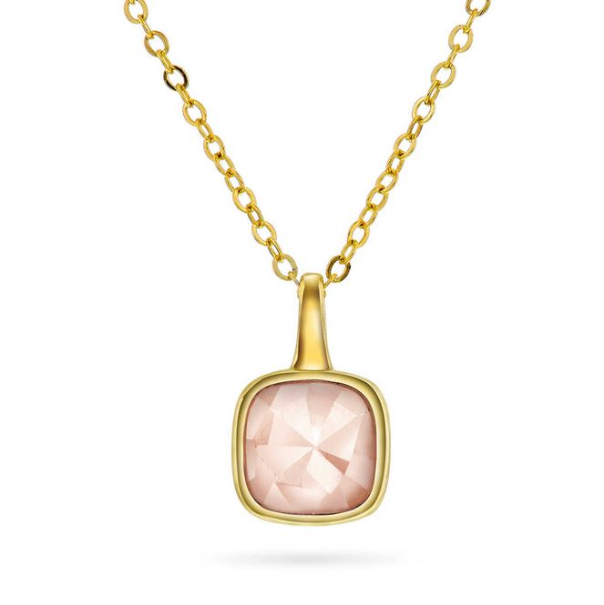 Hovedbilde Sandra Lyng smykke i forgylt sølv med rosa Opal, ...