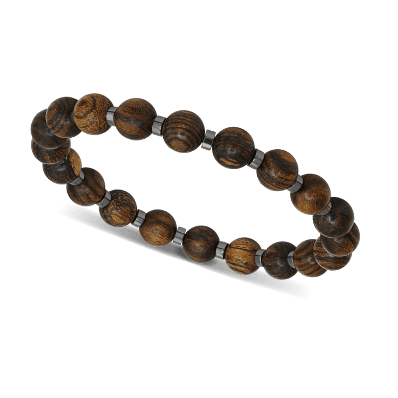 Rochet armbånd- 8mm treperler og 4mm Shiny Hematite