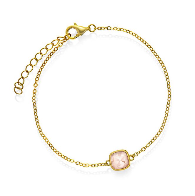 Hovedbilde  Sandra Lyng armbånd i forgylt sølv med rosa ...
