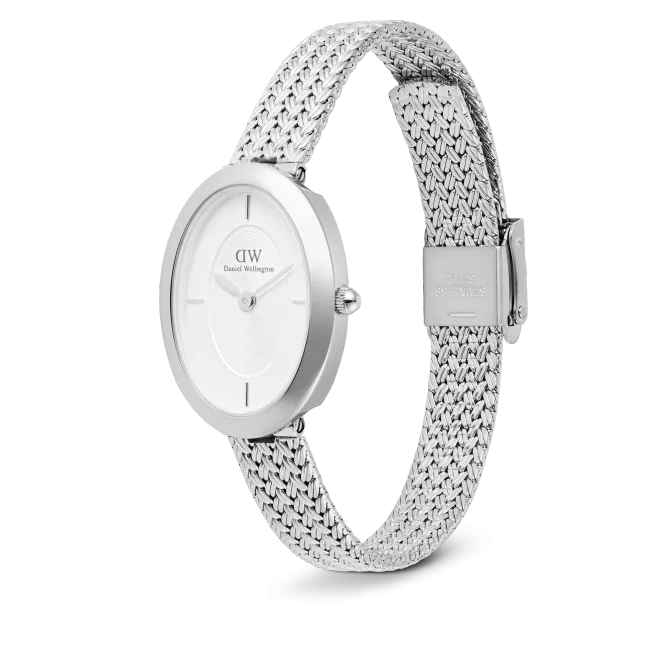 Hovedbilde DW Ø20x23mm Juliette Braided Mesh sølv/hvit 3ATM
