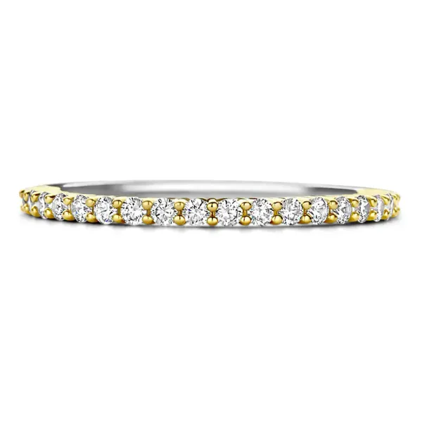 Hovedbilde Ti Sento ring- tofarget med cubic zirkonia