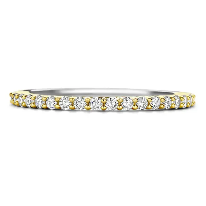 Hovedbilde Ti Sento ring- tofarget med cubic zirkonia