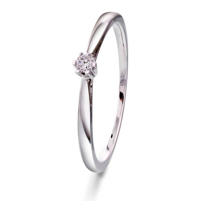 Hovedbilde Ring i 585 hvitt gull med diamant 0,05 ct WSI2- ...